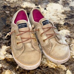 Sperry Kids Shimmering Gold Sneakers
